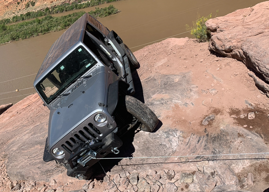JK Wrangler Getting Winched